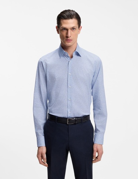 REGULAR FIT SHIRT IN PRINTED STRETCH COTTON