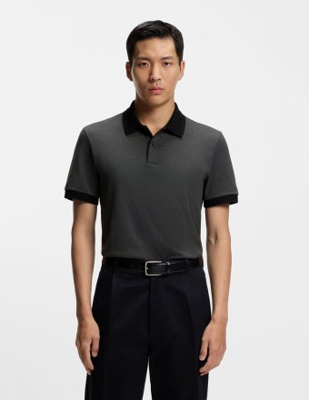 BUBBLE-STRUCTURE POLO SHIRT...