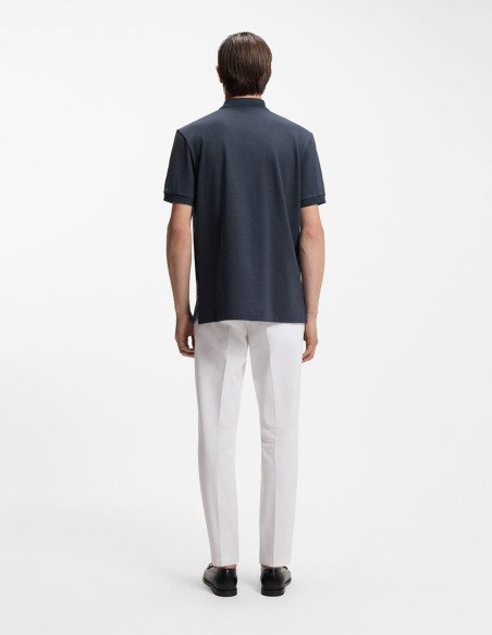 BUBBLE-STRUCTURE POLO SHIRT IN COTTON