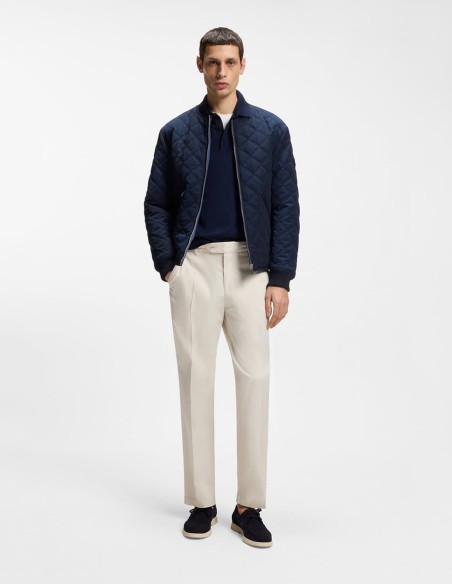 WASHABLE TAPERED FIT TROUSERS IN STRETCH FABRIC