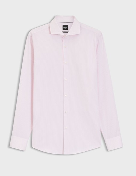 SLIM FIT SHIRT IN STRIPED COTTON TWILL