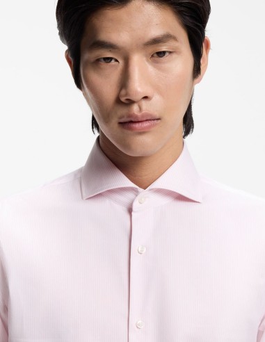 SLIM FIT SHIRT IN STRIPED COTTON TWILL