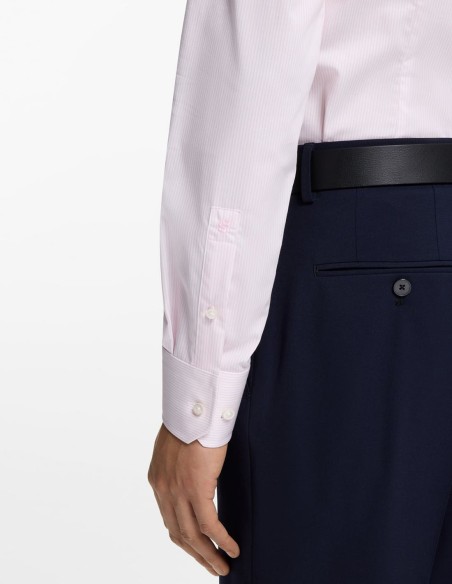 SLIM FIT SHIRT IN STRIPED COTTON TWILL