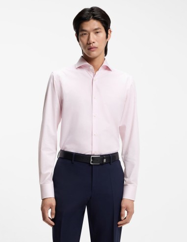 SLIM FIT SHIRT IN STRIPED COTTON TWILL