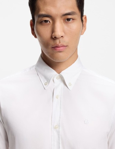 SLIM FIT SHIRT IN COTTON BLEND POPLIN