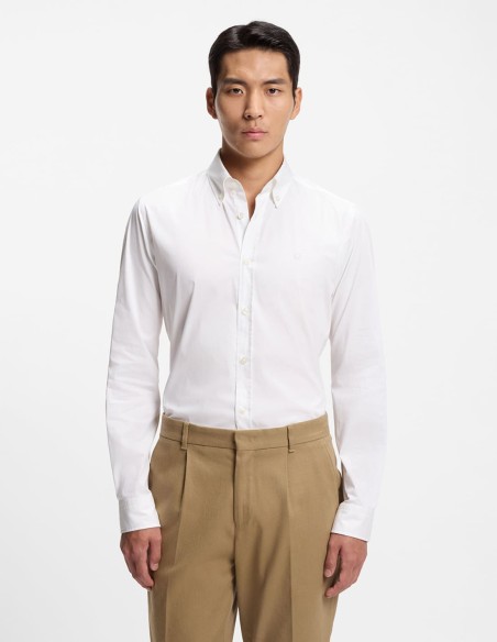 SLIM FIT SHIRT IN COTTON BLEND POPLIN