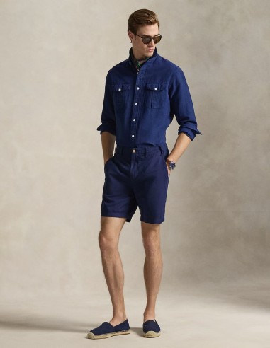 8.5-INCH CLASSIC FIT LINEN-COTTON SHORT