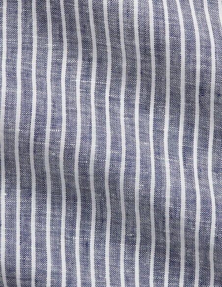 CUSTOM FIT STRIPED LINEN SHIRT