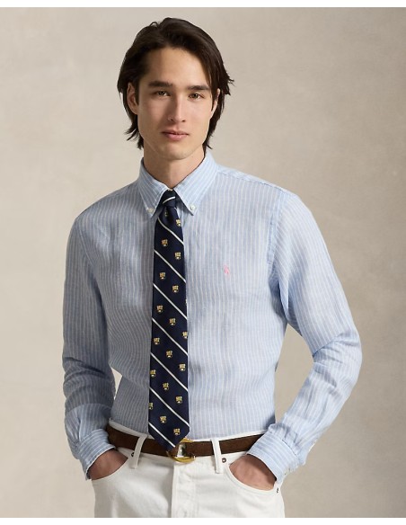 ΠΟΥΚΑΜΙΣΟ STRIPED LINEN CUSTOM FIT