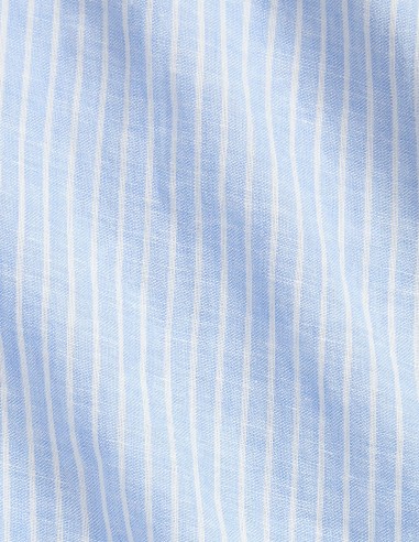 CUSTOM FIT STRIPED LINEN SHIRT