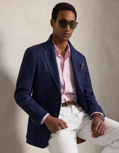 CUSTOM FIT STRIPED LINEN SHIRT