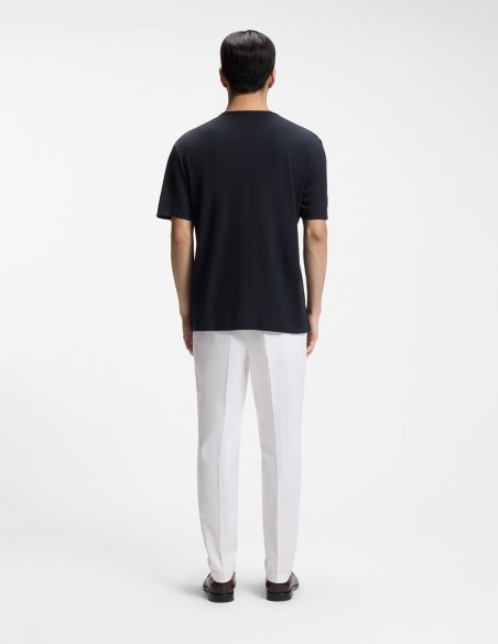 REGULAR FIT COTTON-LINEN T- SHIRT