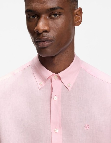 REGULAR FIT BUTTON DOWN LINEN SHIRT