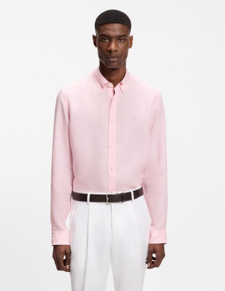 REGULAR FIT BUTTON DOWN LINEN SHIRT