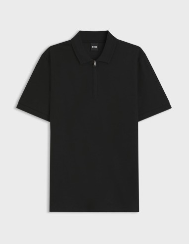 COTTON BLEND POLO SHIRT WITH ZIP PLACKET