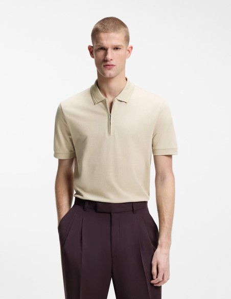 ΜΠΛΟΥΖΑ POLO COTTON BLEND WITH ZIP PLACKET