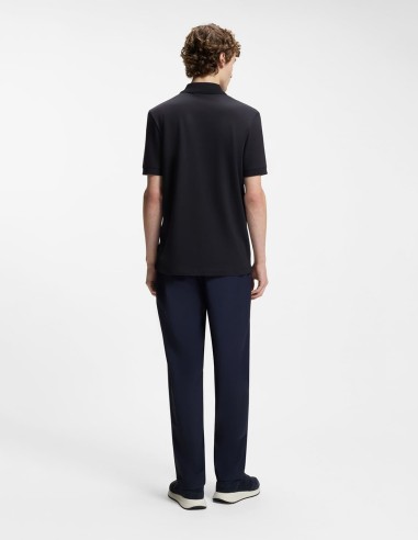 COTTON BLEND POLO SHIRT WITH ZIP PLACKET