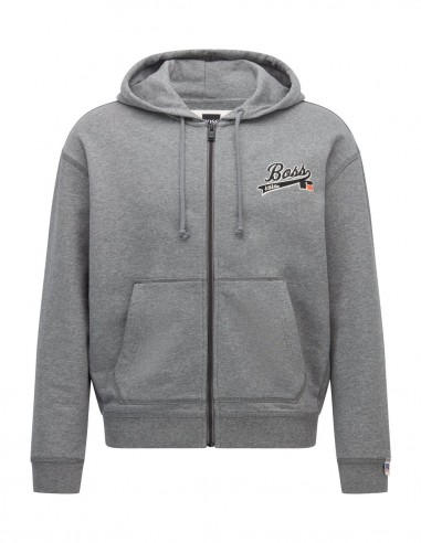 BOSS x RUSSELL ZIP-UP HOODIE WITH...