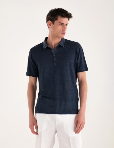 LINEN JERSEY POLO SHIRT