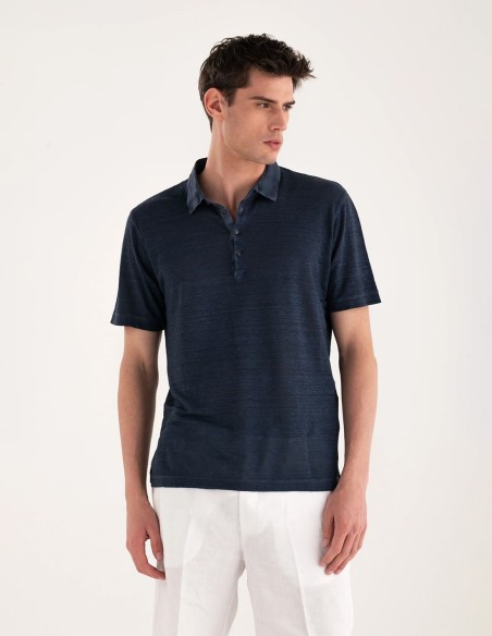 LINEN JERSEY POLO SHIRT