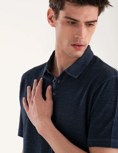 LINEN JERSEY POLO SHIRT
