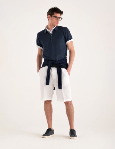 LINEN JERSEY POLO SHIRT