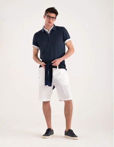 LINEN JERSEY POLO SHIRT