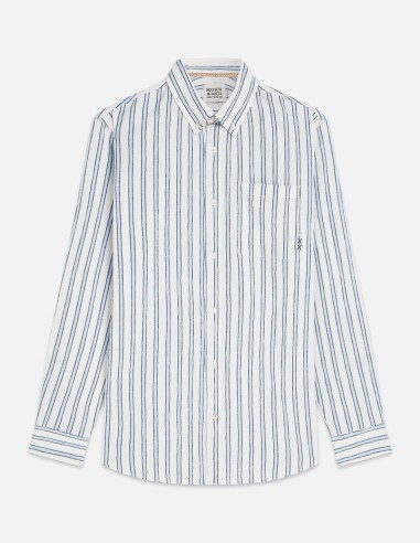 STRIPED CRINKLE STRUCTURE SHIRT