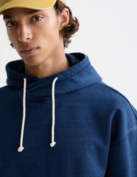 WORKED OUT TWISTED INDIGO RELAXED FIT HOODIE