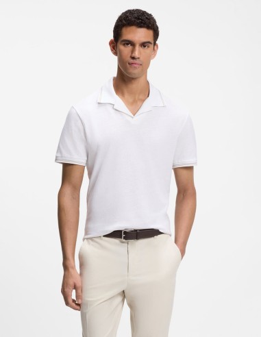 COTTON LINEN POLO SHIRT WITH JOHNNY...