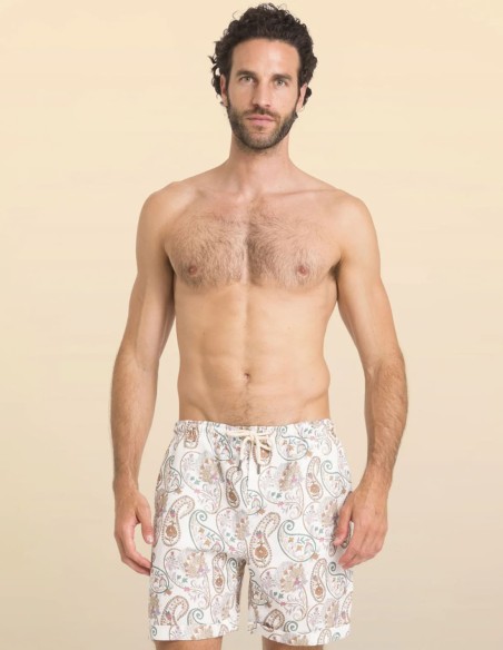 ΒΕΡΜΟΥΔΑ PRINTED LINEN PANTABASKET CASABLANCA