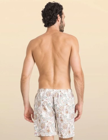 PRINTED LINEN PANTABASKET CASABLANCA