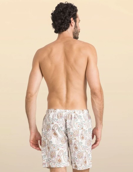 ΒΕΡΜΟΥΔΑ PRINTED LINEN PANTABASKET CASABLANCA