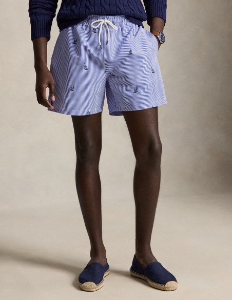 SAILBOAT ON STRIPE TRAVELLER SWIMMING TRUNK