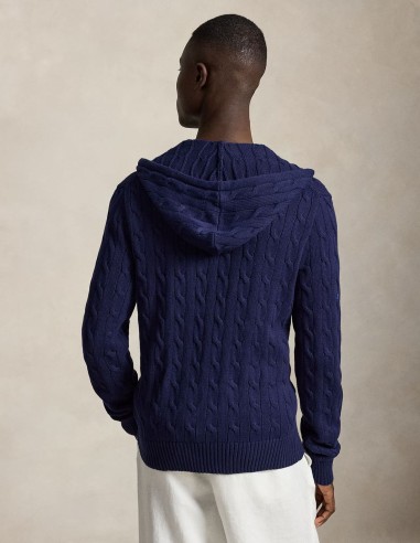 ΖΑΚΕΤΑ CABLE-KNIT COTTON HOODED