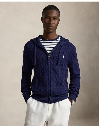 ΖΑΚΕΤΑ CABLE-KNIT COTTON HOODED