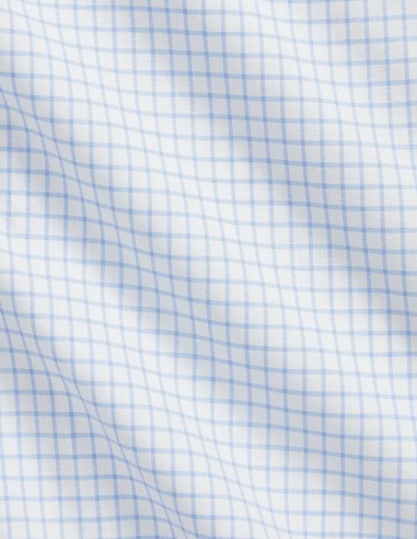 CUSTOM FIT CHECKED STRETCH POPLIN SHIRT