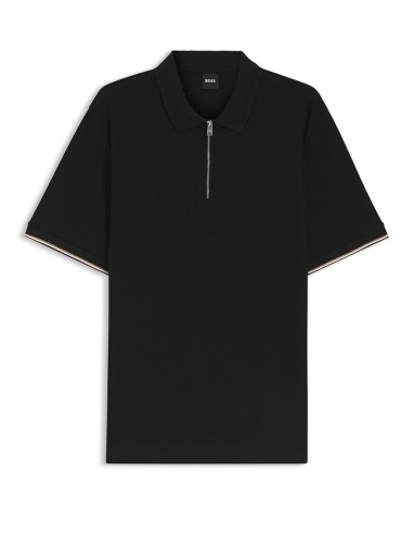 COTTON-PIQUE POLO SHIRT WITH ZIP NECK