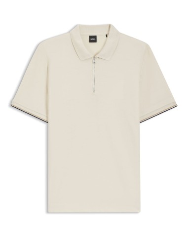 COTTON-PIQUE POLO SHIRT WITH ZIP NECK