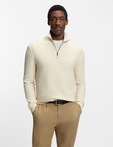 QUARTER-ZIP SWEATER IN COTTON