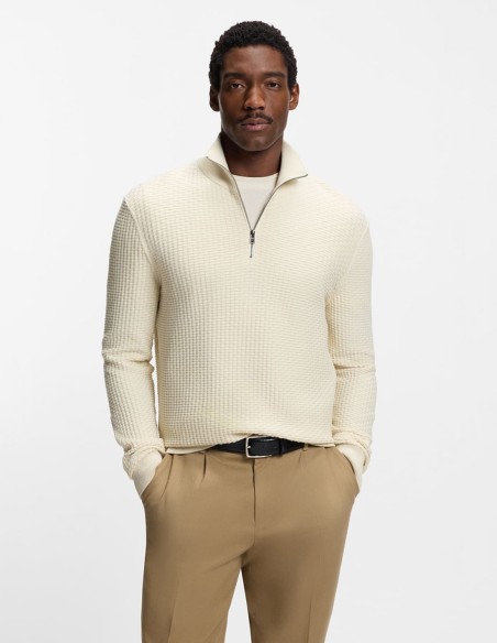 QUARTER-ZIP SWEATER IN COTTON