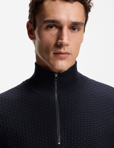QUARTER-ZIP SWEATER IN COTTON