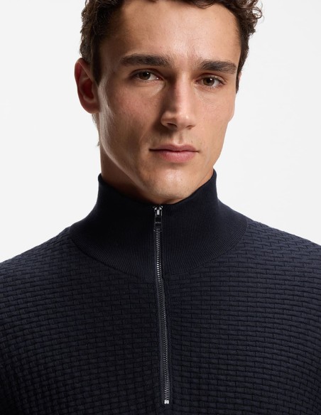 QUARTER-ZIP SWEATER IN COTTON