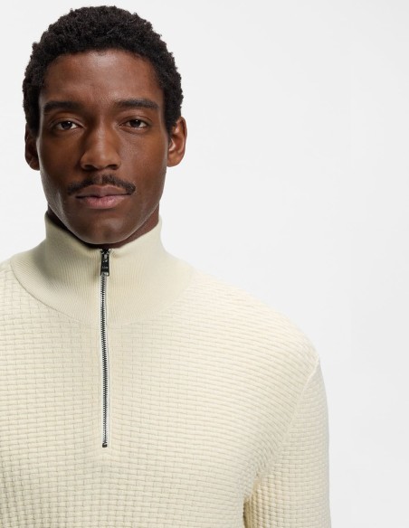 QUARTER-ZIP SWEATER IN COTTON