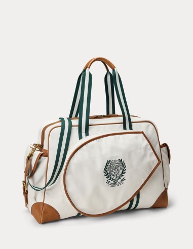 WIMBLEDON LEATHER-TRIM CANCAS TENNIS BAG