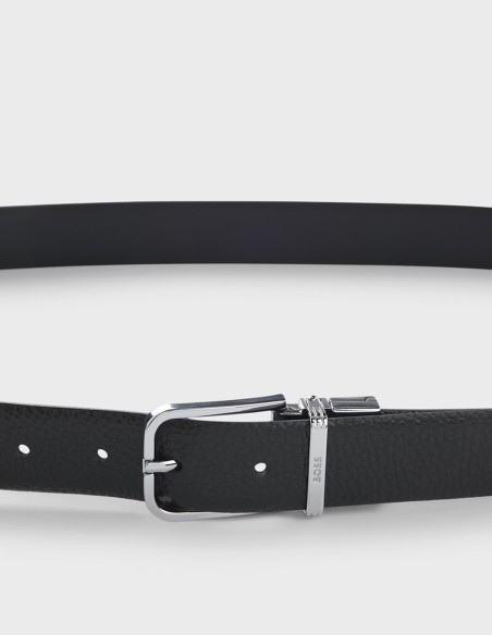 ITALIAN-LEATHER BELT WITH LOGO KEEPER