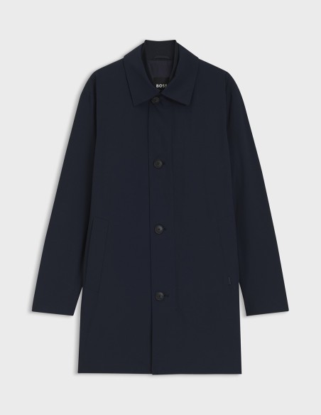 REGULAR FIT COAT IN PATTERNED STRETCH FABRIC