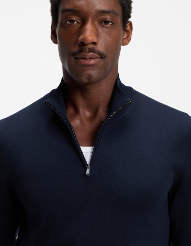 ZIPPER-NECK MERINO-WOOL SWEATER
