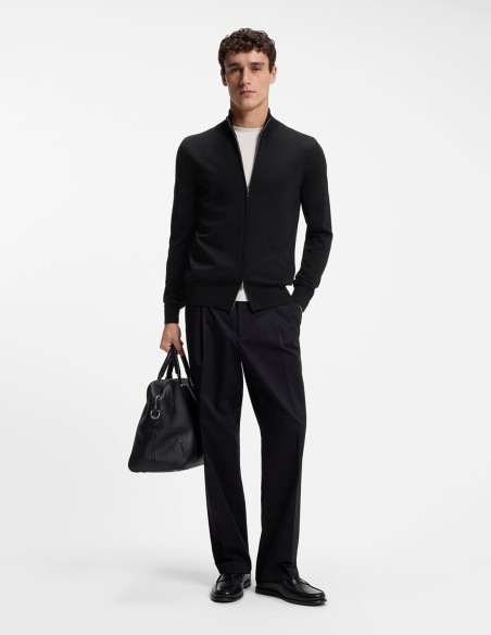 ZIP-UP SWEATER IN MERINO WOOL