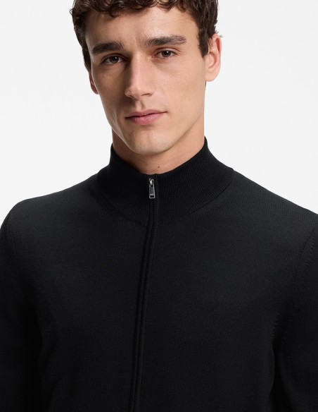 ZIP-UP SWEATER IN MERINO WOOL